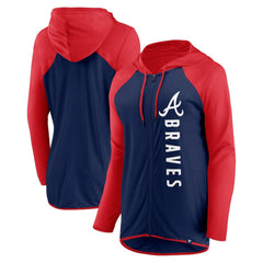 Atlanta Braves Fanatics Women's Forever Fan Full-Zip Hoodie Jacket - Navy/Red Jackets