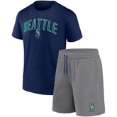 Seattle Mariners Fanatics Arch T-Shirt & Shorts Combo Set - Navy/Heather Gray Shorts
