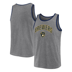 Milwaukee Brewers Fanatics Primary Tank Top - Heather Gray Tanks
