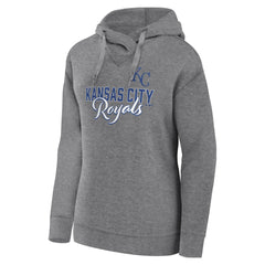 Kansas City Royals Fanatics Women's Script Favorite Lightweight Pullover Hoodie - Heather Gray Hoodies