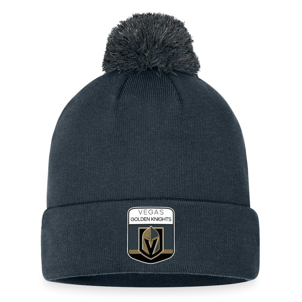 Vegas Golden Knights Fanatics 2023 NHL Draft Cuffed Knit Hat with Pom - Charcoal | US 5035878