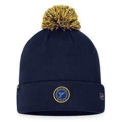 St. Louis Blues Fanatics 2023 NHL Draft Cuffed Knit Hat with Pom - Navy | US 5035886