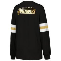 Washington Commanders The Wild Collective Women's Long Sleeve T-Shirt - Black T-shirts