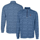 Los Angeles Angels Cutter & Buck Big & Tall Traverse Camo Print Stretch Quarter-Zip Pullover Top - Navy Pullover