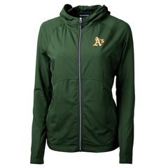 Athletics Cutter & Buck Women's Adapt Eco Knit Hybrid Recycled Full-Zip Hoodie - Hunter Green Hoodies