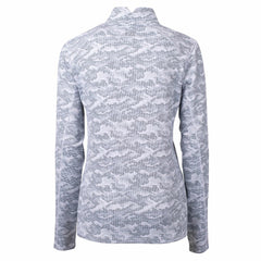 Miami Marlins Cutter & Buck Women's Traverse Camo Print Stretch Quarter-Zip Pullover Top - Charcoal Pullover