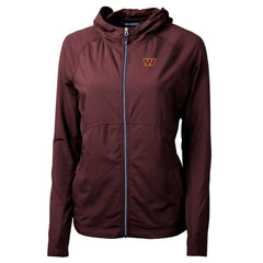 Washington Commanders Cutter & Buck Women's Adapt Eco Knit Hybrid Recycled Full-Zip Hoodie - Burgundy Hoodies