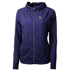 Minnesota Vikings Cutter & Buck Women's Adapt Eco Knit Hybrid Recycled Full-Zip Hoodie - Purple Hoodies