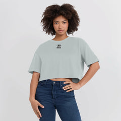 Green Bay Packers Women's Elements Super Soft Boxy Cropped T-Shirt - Gray T-shirts