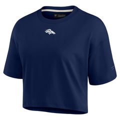 Denver Broncos Women's Elements Super Soft Boxy Cropped T-Shirt - Navy T-shirts