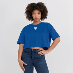 Los Angeles Rams Women's Elements Super Soft Boxy Cropped T-Shirt - Royal T-shirts