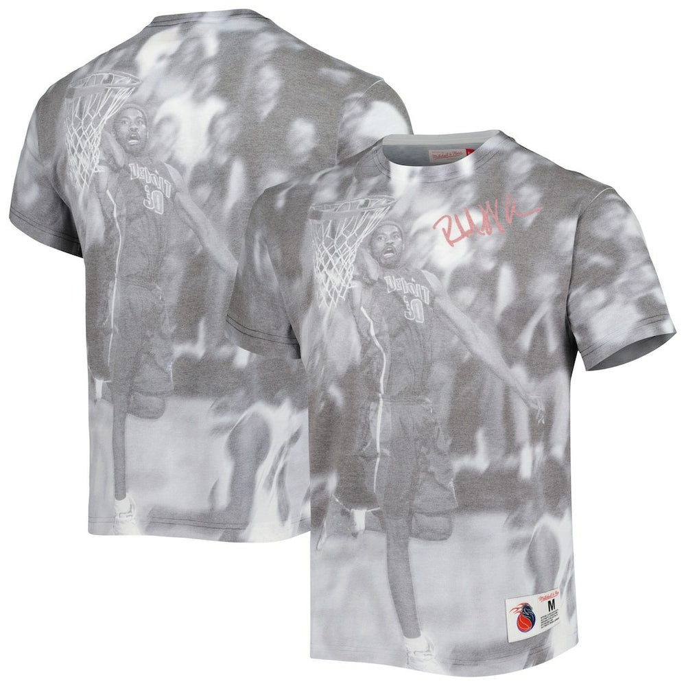 Rasheed Wallace Detroit Pistons Above The Rim T-Shirt Heather Gray - Mitchell & Ness outlet