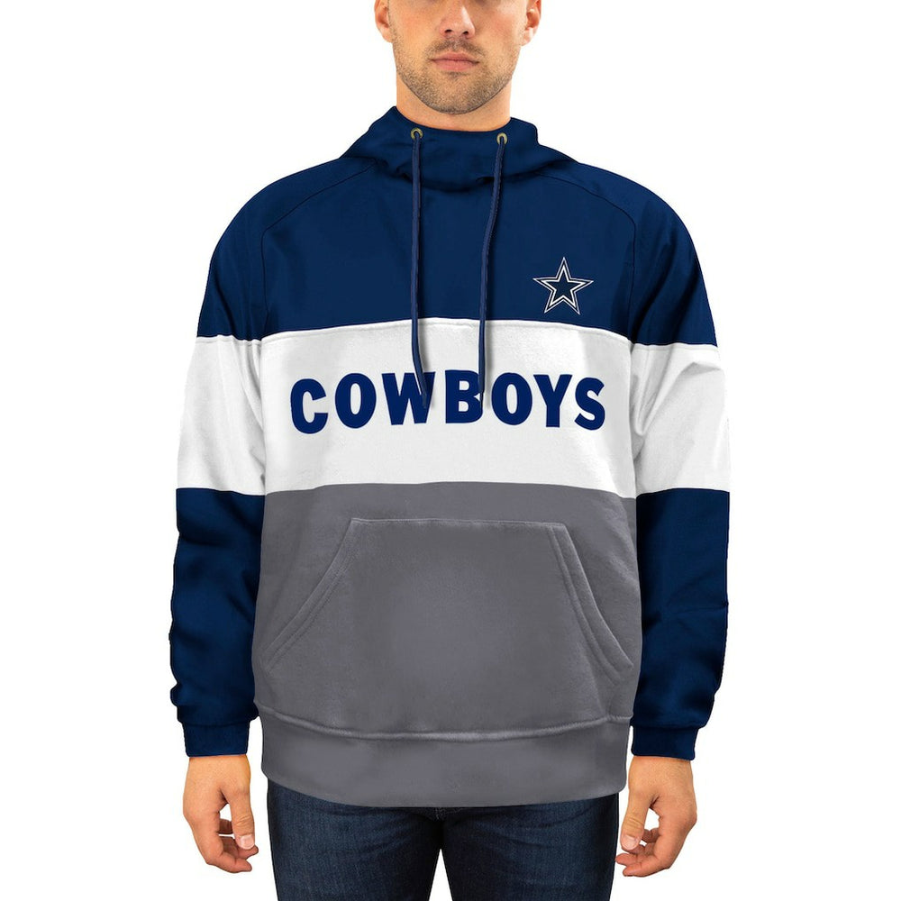 Dallas Cowboys New Era Big & Tall Fleece Star Pullover Hoodie - Navy/Gray Hoodies