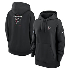 Atlanta Falcons Women's 2023 Sideline Club Fleece Pullover Hoodie - Black Hoodies
