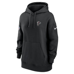Atlanta Falcons Women's 2023 Sideline Club Fleece Pullover Hoodie - Black Hoodies