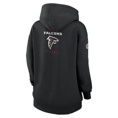 Atlanta Falcons Women's 2023 Sideline Club Fleece Pullover Hoodie - Black Hoodies