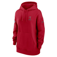 Tampa Bay Buccaneers Women's 2023 Sideline Club Fleece Pullover Hoodie - Red Hoodies