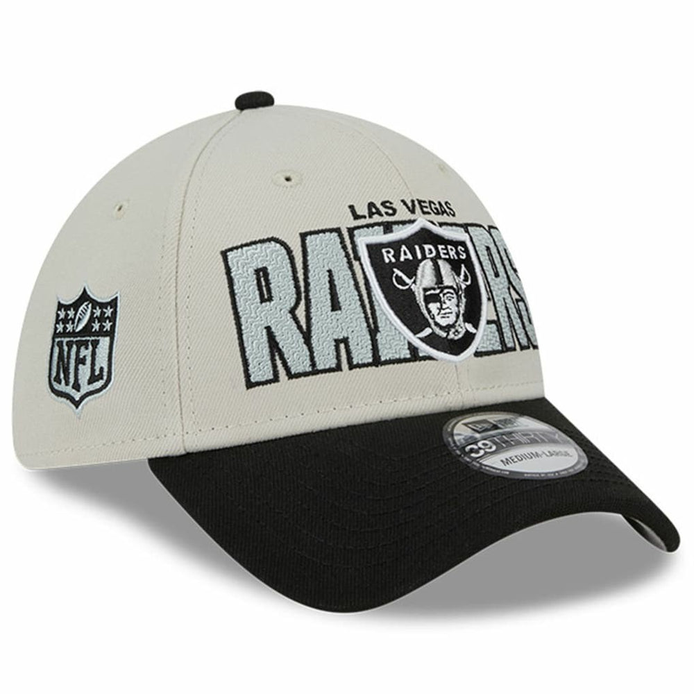 Las Vegas Raiders New Era 2023 NFL Draft 39THIRTY Flex Hat - Stone/Black Hats