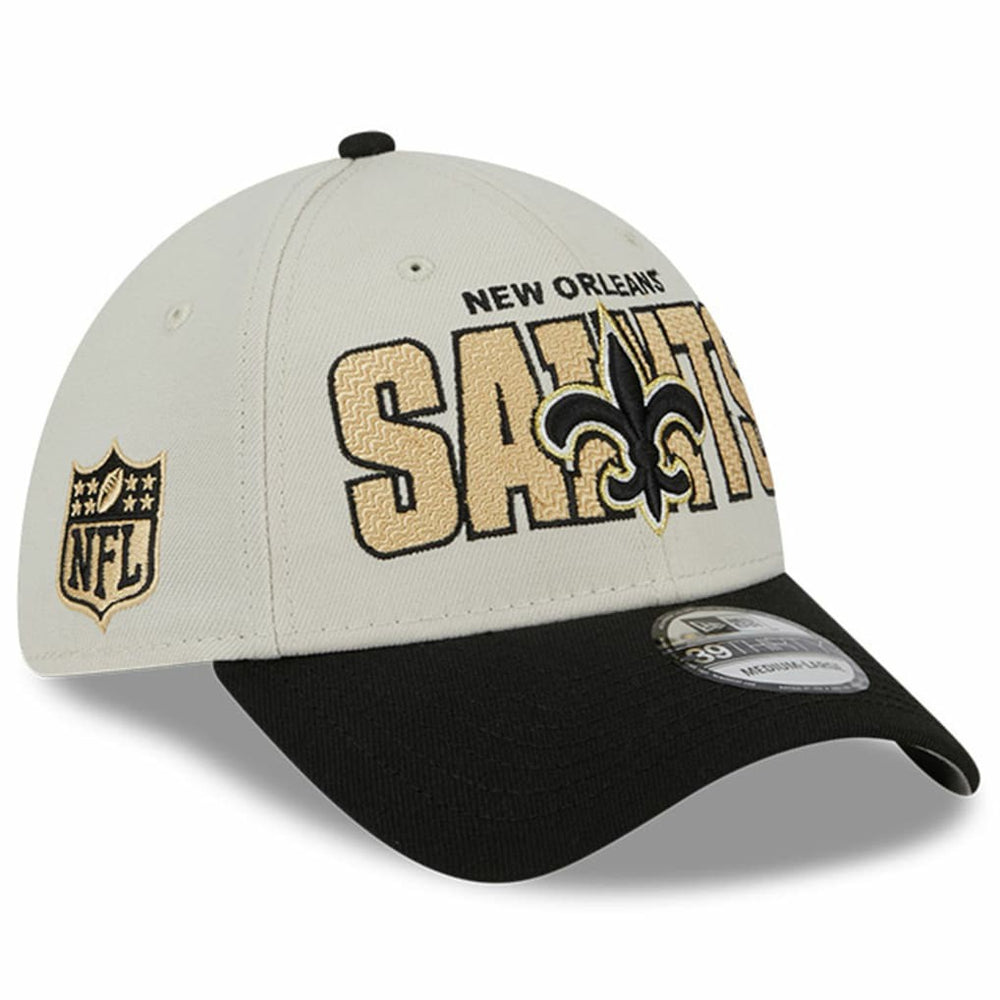New Orleans Saints New Era 2023 NFL Draft 39THIRTY Flex Hat - Stone/Black Hats