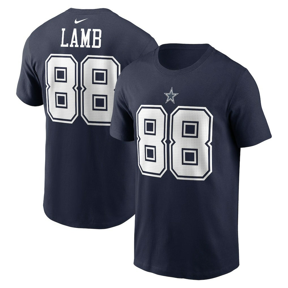 CeeDee Lamb Dallas Cowboys Player Name & Number T-Shirt - Navy T-shirts