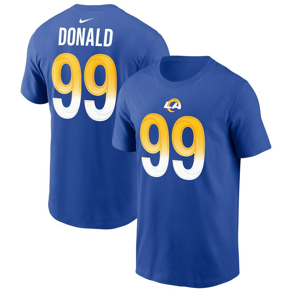 Aaron Donald Los Angeles Rams Player Name & Number T-Shirt - Royal T-shirts