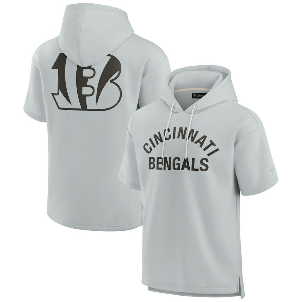 Cincinnati Bengals Unisex Elements Super Soft Fleece Short Sleeve Pullover Hoodie - Gray Hoodies