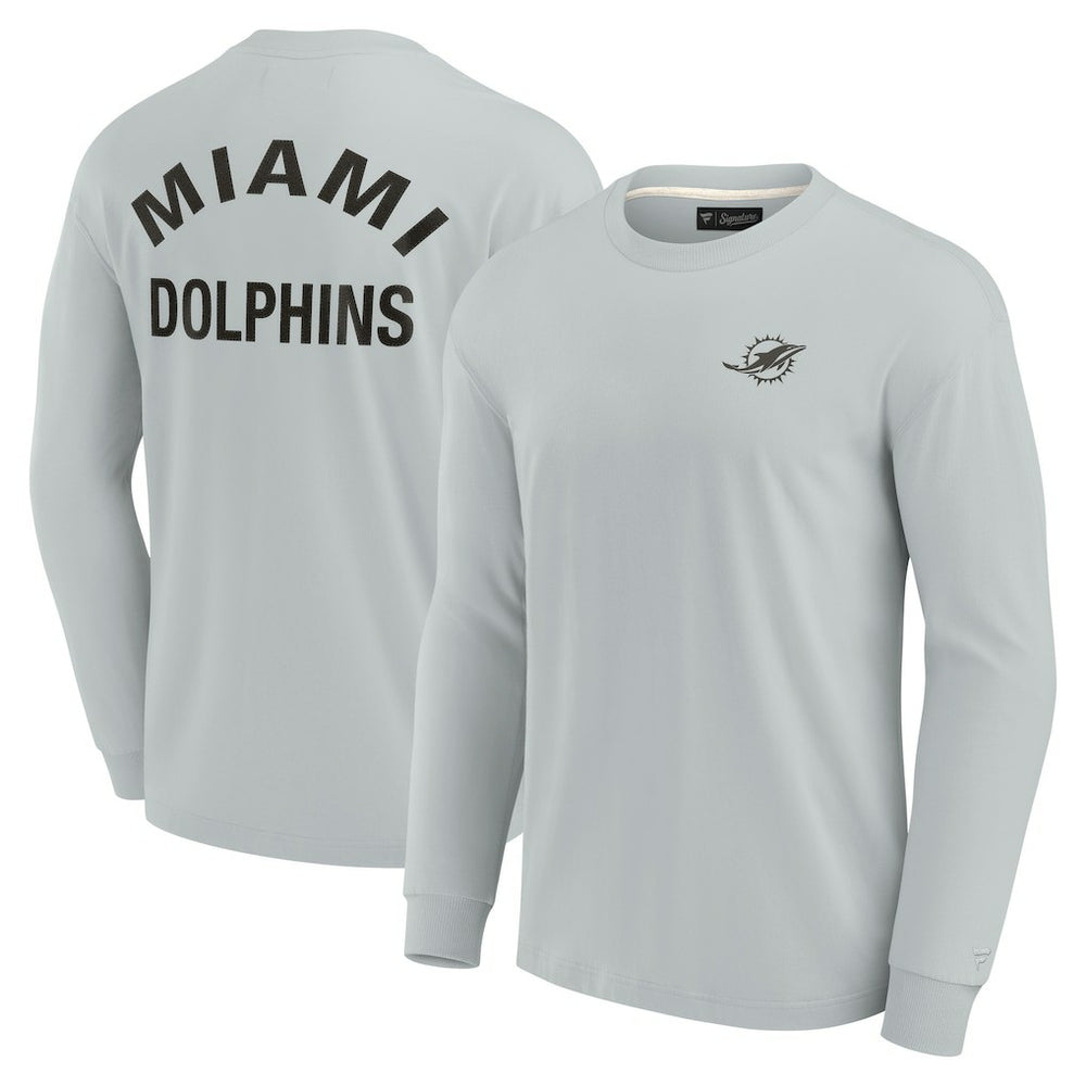 Miami Dolphins Unisex Elements Super Soft Long Sleeve T-Shirt - Gray T-shirts