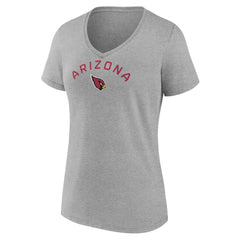 Arizona Cardinals Women's Team Arc V-Neck T-Shirt - Heather Gray T-shirts