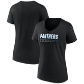 Carolina Panthers Women's Primary Play V-Neck T-Shirt - Black T-shirts