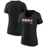 Cincinnati Bengals Women's Primary Play V-Neck T-Shirt - Black T-shirts
