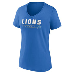Detroit Lions Women's Primary Play V-Neck T-Shirt - Blue T-shirts
