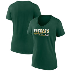 Green Bay Packers Women's Primary Play V-Neck T-Shirt - Green T-shirts