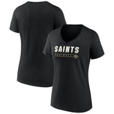 New Orleans Saints Women's Primary Play V-Neck T-Shirt - Black T-shirts