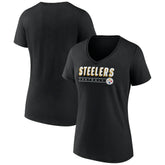 Pittsburgh Steelers Women's Primary Play V-Neck T-Shirt - Black T-shirts