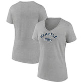 Seattle Seahawks Women's Team Arc V-Neck T-Shirt - Heather Gray T-shirts