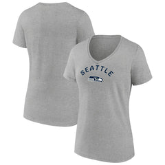 Seattle Seahawks Women's Team Arc V-Neck T-Shirt - Heather Gray T-shirts