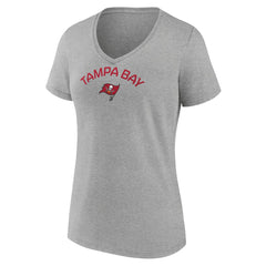 Tampa Bay Buccaneers Women's Team Arc V-Neck T-Shirt - Heather Gray T-shirts