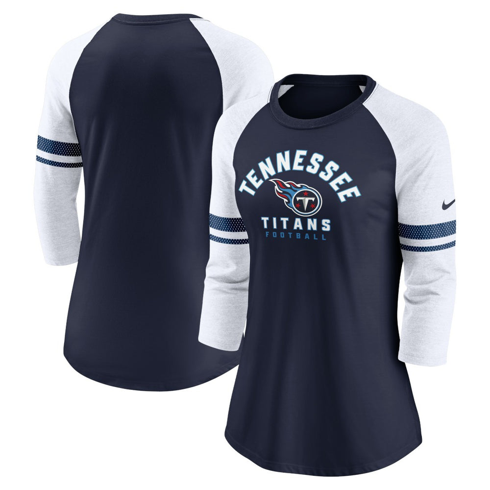 Tennessee Titans Women's Fashion 3/4-Sleeve Lightweight Raglan Fashion T-Shirt - Navy T-shirts