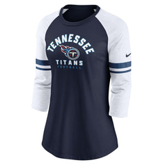 Tennessee Titans Women's Fashion 3/4-Sleeve Lightweight Raglan Fashion T-Shirt - Navy T-shirts