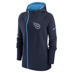 Tennessee Titans Women's Asymmetrical Raglan Full-Zip Hoodie - Navy Hoodies