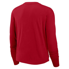 Tampa Bay Buccaneers Women's Modest Crop Performance Long Sleeve T-Shirt - Red T-shirts