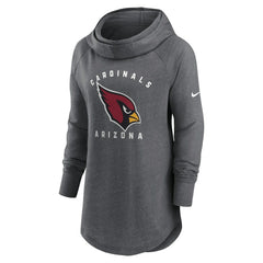 Arizona Cardinals Women's Raglan Funnel Neck Pullover Hoodie - Heather Charcoal Hoodies