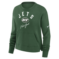 New York Jets Women's High Hip Fleece Pullover Sweatshirt - Green Pullover