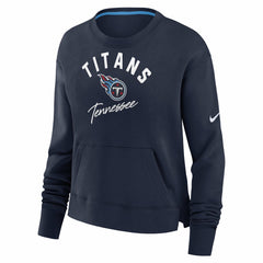 Tennessee Titans Women's High Hip Fleece Pullover Sweatshirt - Navy Pullover