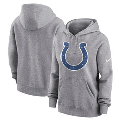 Indianapolis Colts Women's Team Logo Club Fleece Pullover Hoodie - Heather Gray Hoodies