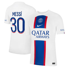 Lionel Messi Paris Saint-Germain 2022/23 Third Breathe Stadium Replica Player Jersey White - Nike cheap