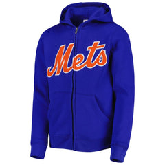 New York Mets Youth Wordmark Full-Zip Fleece Hoodie - Royal Hoodies