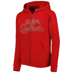 St. Louis Cardinals Youth Wordmark Full-Zip Fleece Hoodie - Red Hoodies