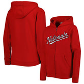 Washington Nationals Youth Wordmark Full-Zip Fleece Hoodie - Red Hoodies