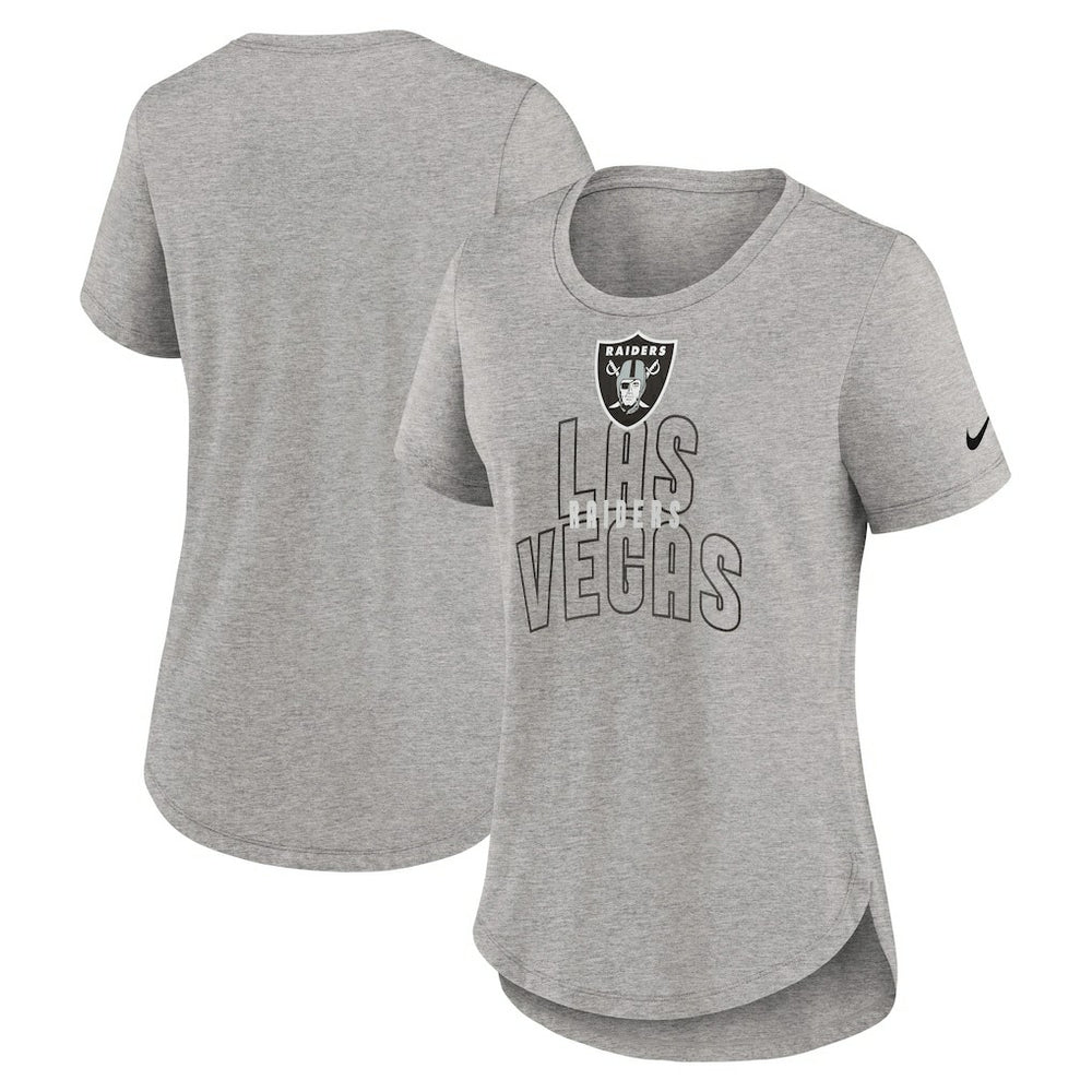 Las Vegas Raiders Women's Fashion Tri-Blend T-Shirt - Heather Gray T-shirts